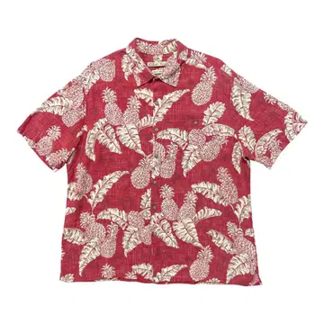 USA 구제 의류 Batik Bay 레이온 하와이안 셔츠 파인애플 패턴
