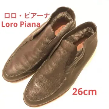 로로 피아나 다크 브라운 가죽 슬립온 26cm