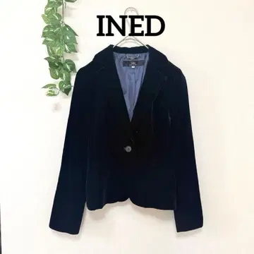 [ INED ] 벨로아 느낌 여성용 테일러드 자켓 네이비 (9)