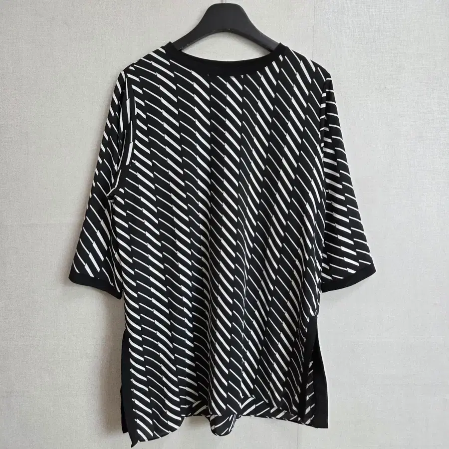 여성 7부 소매 롱 블라우스 블랙 XL JJ3643
