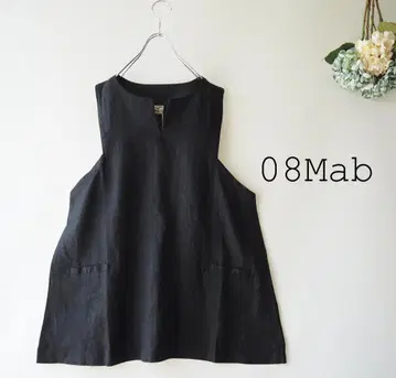 새상품 할인 08Mab*블랙*키넥 포켓 부착 린넨 베스트 린넨 1194