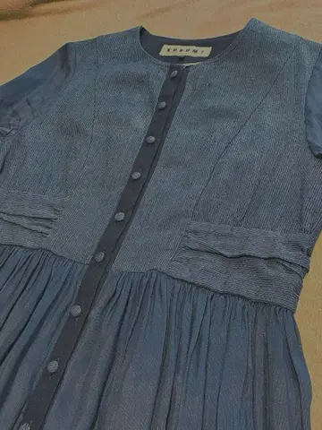 구루메 카스리 KURUMI 오카모토 상점 7부 기장 무릎 기장 원피스 실크 플리츠