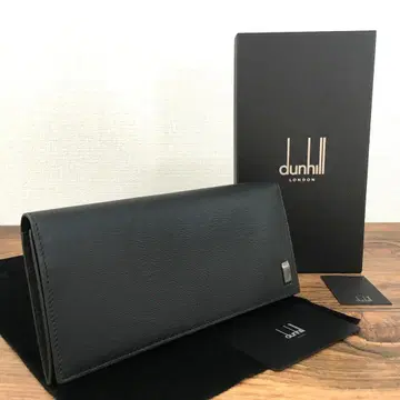 미사용품 dunhill 장지갑 블랙 가죽 남성용 박스 포함 296