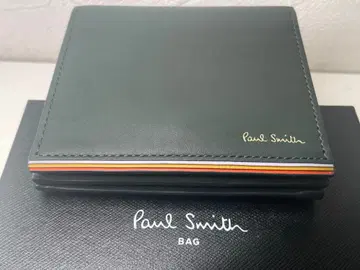 [ 미사용 새상품 ] Paul Smith 접이식 지갑 다크 그린 가죽