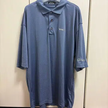 몬트레이 클럽 격자 피케 셔츠 카라 부착 반팔 XL 파랑 폴리에스테르 골프