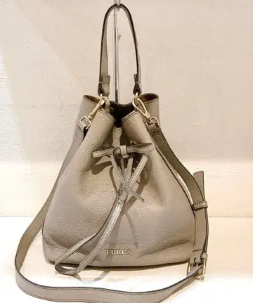 [ 새상품급 ] FURLA 코스 가죽 복조리 숄더백 2way 그레이
