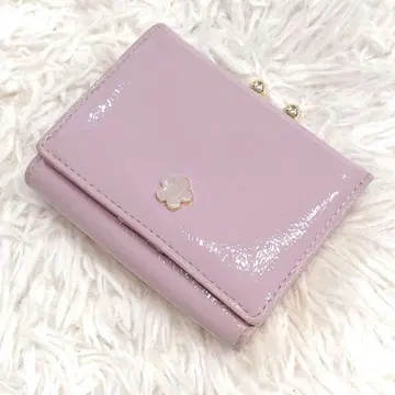 [ 새상품급 ] MARY QUANT 텍스처 에나멜 가죽 미니 지갑