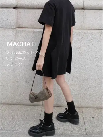 MACHATT 폼 티셔츠 원피스 블랙