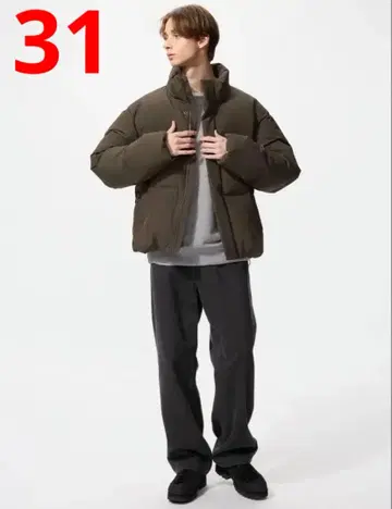 UNIQLO 와이드 스트레이트 청바지 08 다크 그레이 31