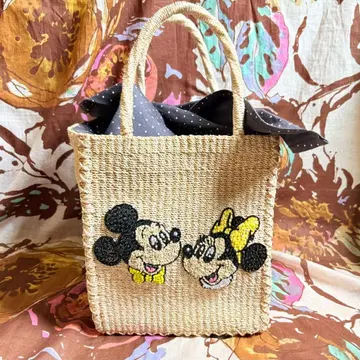 미키 & 미니 도날드 & 데이지 자수 바스켓백 빔즈 Disney 콜라보