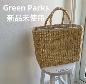 미사용 새상품 GREEN PARKS 골드 컬러 바스켓백 토트백