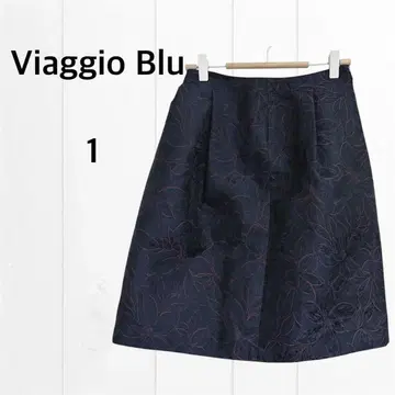[ 새상품급 ] Viaggio Blu 비아지오 블루 꽃무늬 플레어 스커트 1 고급