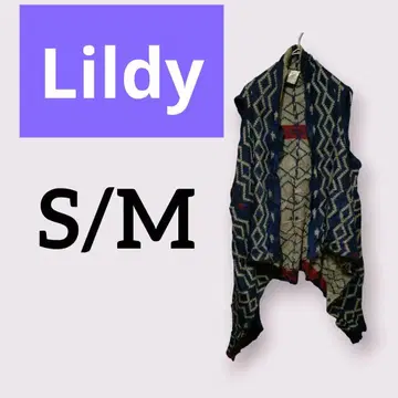 Lildy [ S/M ] 니트 베스트 기하학 패턴 구제 의류
