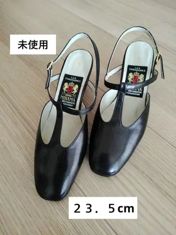 미사용 MIHAMA 미하마 T 스트랩 펌프스 블랙 하자품