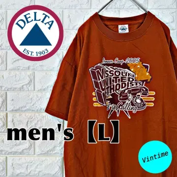 y517 [DELT] 프린트 T셔츠 [남성용 L] 브라운
