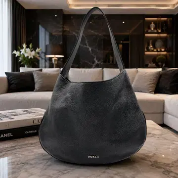 FURLA 훌라 가죽 원숄더백 블랙 숄더 주름 가죽 A4