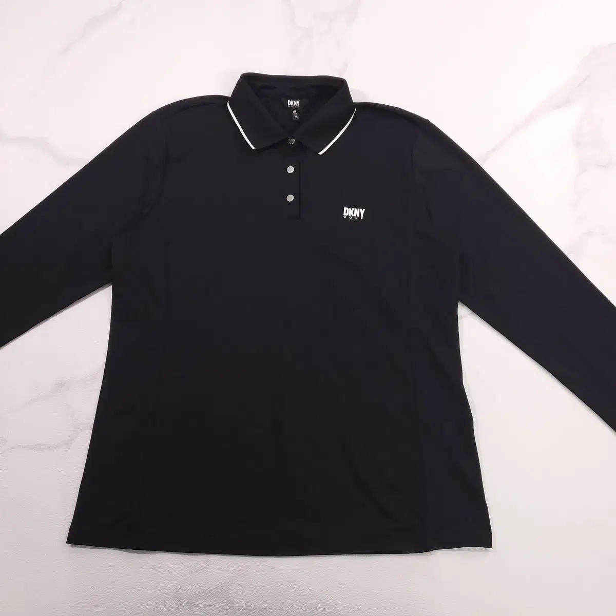 [DKNY GOLF] 골프 정품 여성 기능성 롱슬리브 카라 티셔츠 블랙 66-77