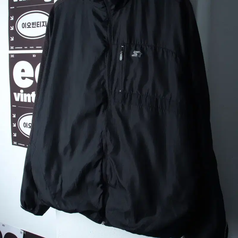 (XL-2XL) 스타터 집업 바람막이 점퍼자켓 00S 블랙-H37656