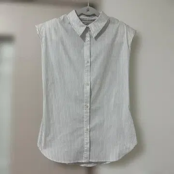 CLANE 스트라이프 슬리브리스 셔츠