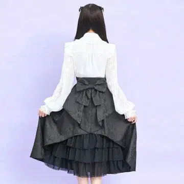 Secret Honey 버슬 미디 스커트 블랙