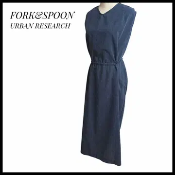 FORK&SPOON 슬리브리스 원피스 린넨 혼방 네이비 롱 기장
