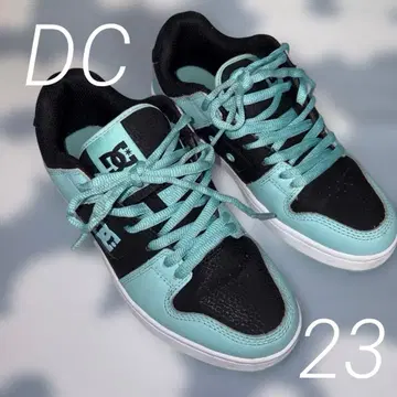 DC 스니커즈 블랙 x 터콰이즈 23cm