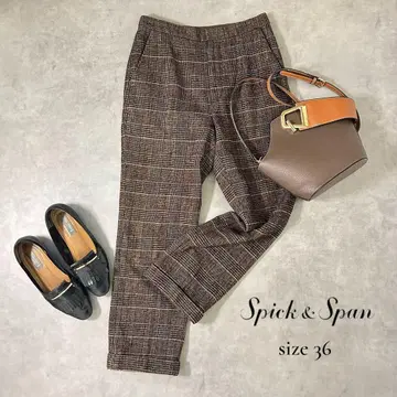 [Spick & Span] 글렌체크 테이퍼드 팬츠 36 S 상당