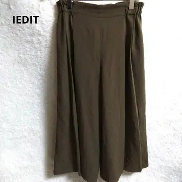 IEDIT 큐롯 팬츠 카키 허리밴딩 루즈핏
