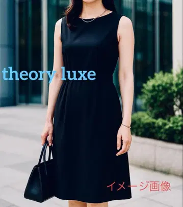 띠어리 럭스 슬리브리스 원피스 38 블랙 울 혼방 스트레치 소재