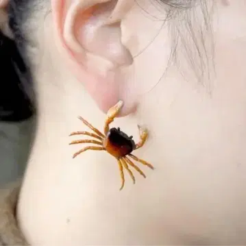 [ Nina ] 인기 참게 귀걸이 한쪽용 리얼 게 귀걸이 게 한쪽 귀걸이