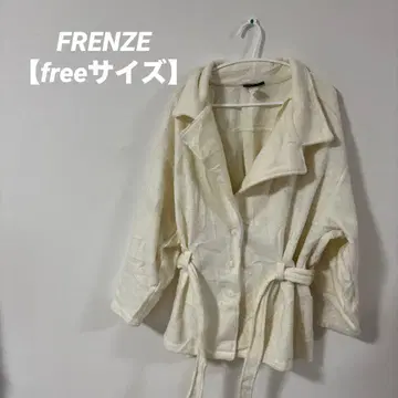 한정판 [ free 사이즈 ] FRENZE 아이보리 허리 리본 자켓 귀여움