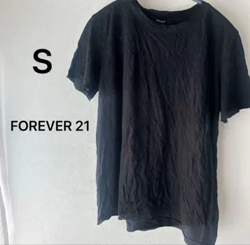 [ 내추럴 무드 ] FOREVER 21 컷오프 무지 티셔츠 S 블랙