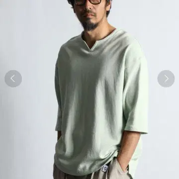 정가 11000엔 더퍼 마 혼방 키넥 7분소매 티셔츠 L