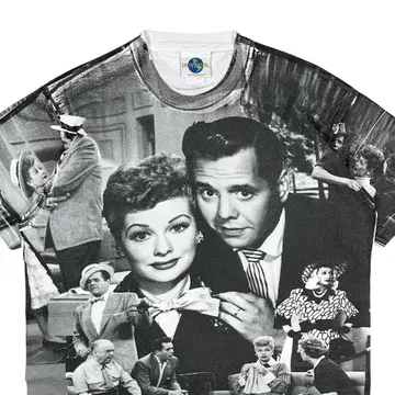 90s VTG I LOVE LUCY 티셔츠 싱글 화이트 XL 새상품급 상태 좋음