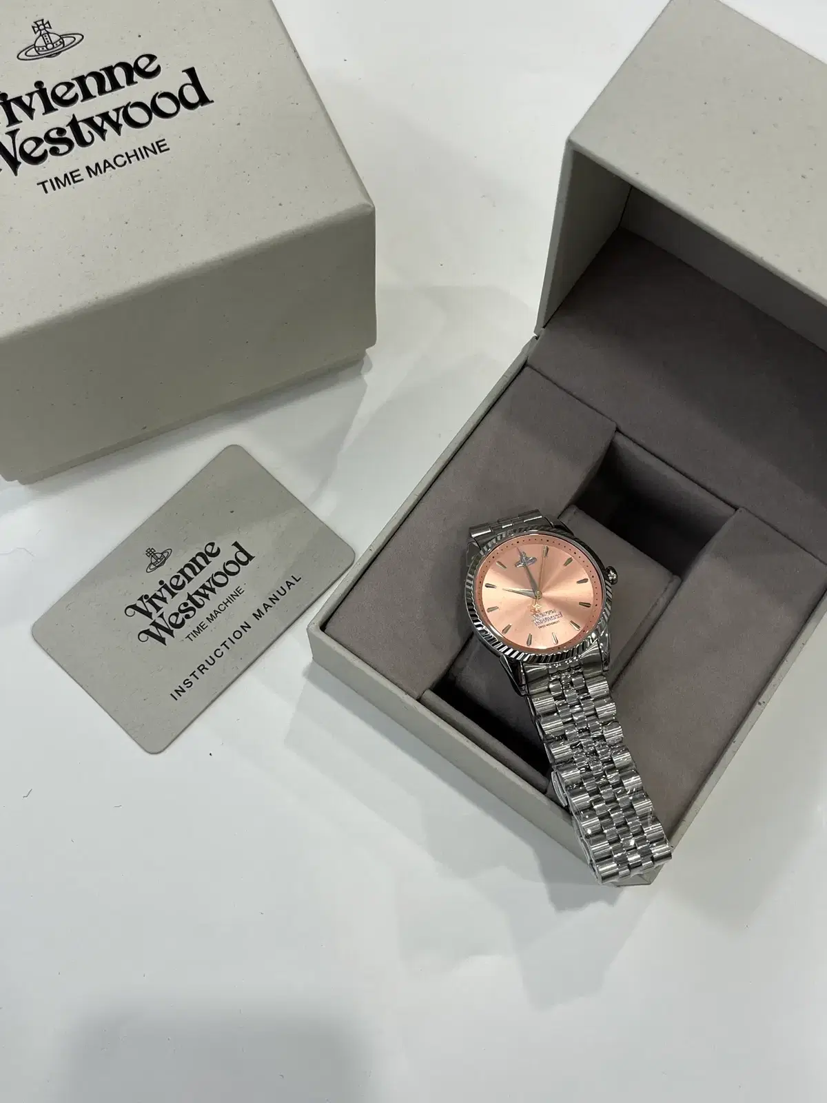 비비안웨스트우드 리틀 월리스 쿼츠 32mm 실버 핑크