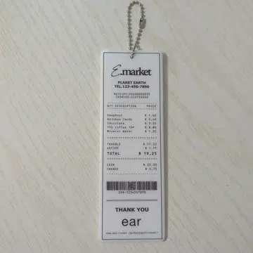 ear PAPILLONNER 이아파피요네 슈퍼마켓 영수증 참