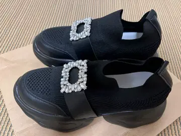 미사용 새상품 비쥬 장식 걸리시 대디 스니커즈 24.5cm