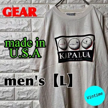 AH168 USA 제조 [ GEAR ] 프린트 T셔츠 [ 남성용 L ] 화이트