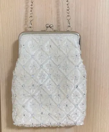비즈 자수 가마구치 숄더 파티 백