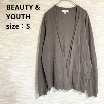 BEAUTY & YOUTH 린넨 혼방 랩 가디건 [ S ] 긴팔 겉옷 그레이