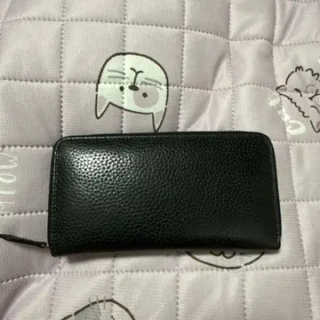 장지갑 블랙 소가죽