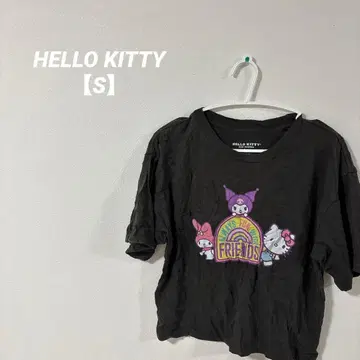 새상품급 [ S ] HELLO KITTY 마이멜로디 쿠로미 블랙 T셔츠