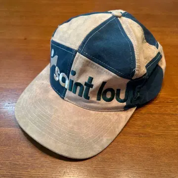 90s 빈티지 캡 saint louis 스웨이드 느낌 베이지 x 그린