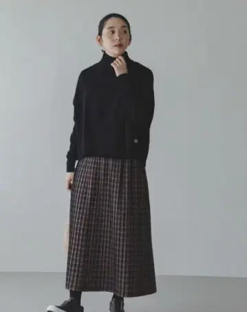 [ 새상품 ] 북유럽 생활 잡화점 sosotto 체크 무늬 플리츠 스커트