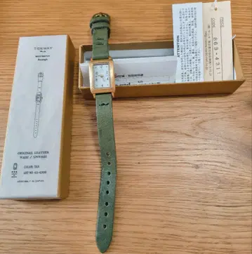 TIDEWAY 가죽 시계 스퀘어 페이스 TAN