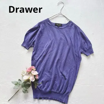 드로어 Drawer 코튼 100% 크루넥 반팔 니트 심플