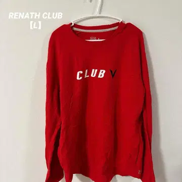 새상품급 [ L ] RENATH CLUB V 로고 빨간색 긴팔 티셔츠 레드