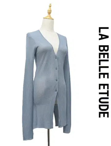 U405/새상품급 LA BELLE ETUDE 백 슬릿 리브 가디건