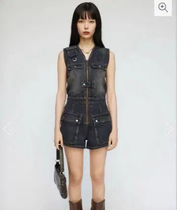 LAGUAGEM POCKET DENIM MINI 올인원 데님 S