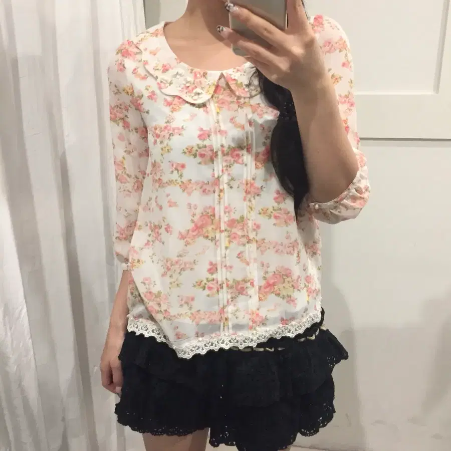 JPN Vintage 히메갸루 로걀 페어리 쉬폰 블라우스